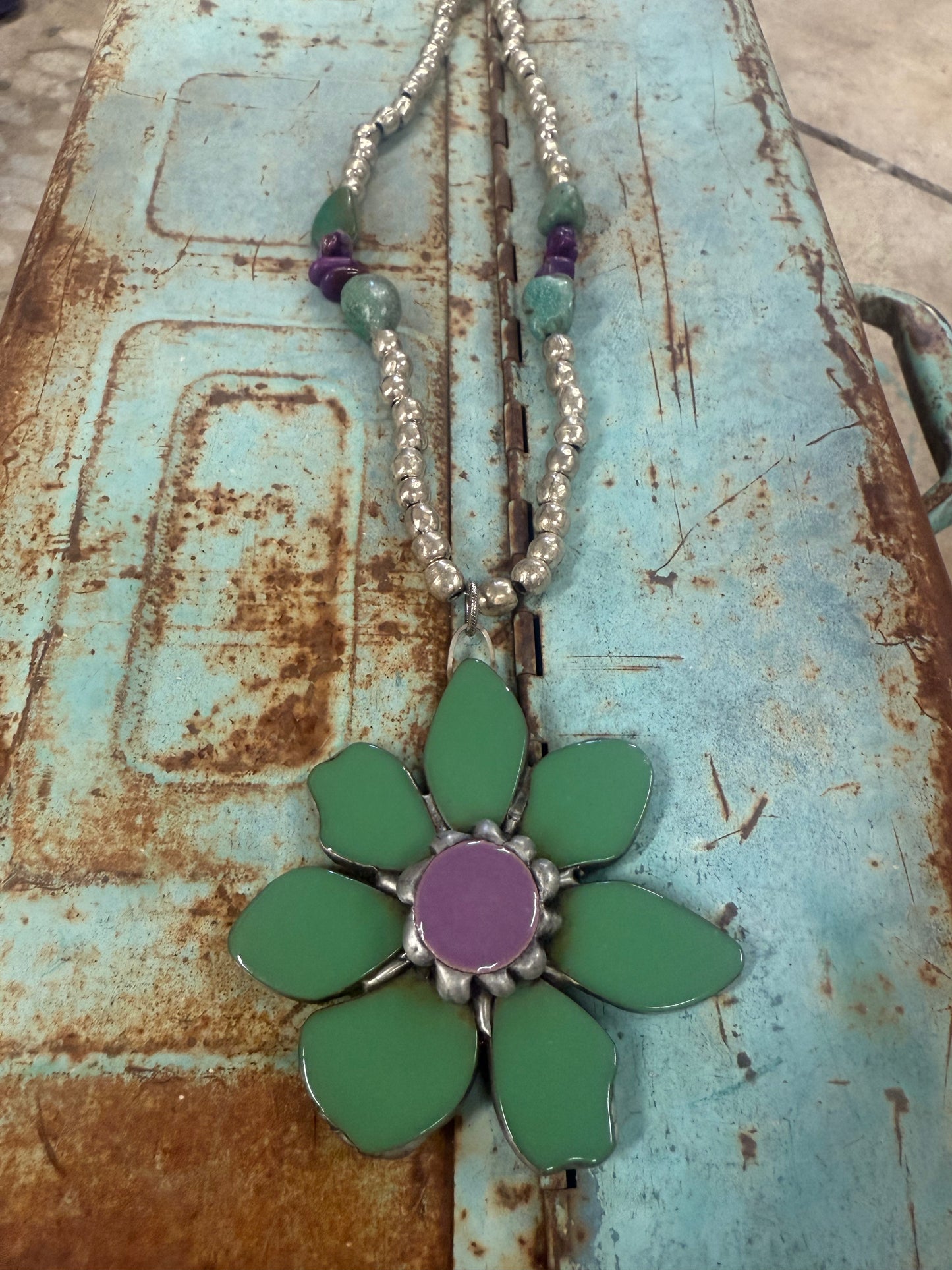 Green Flower Necklace