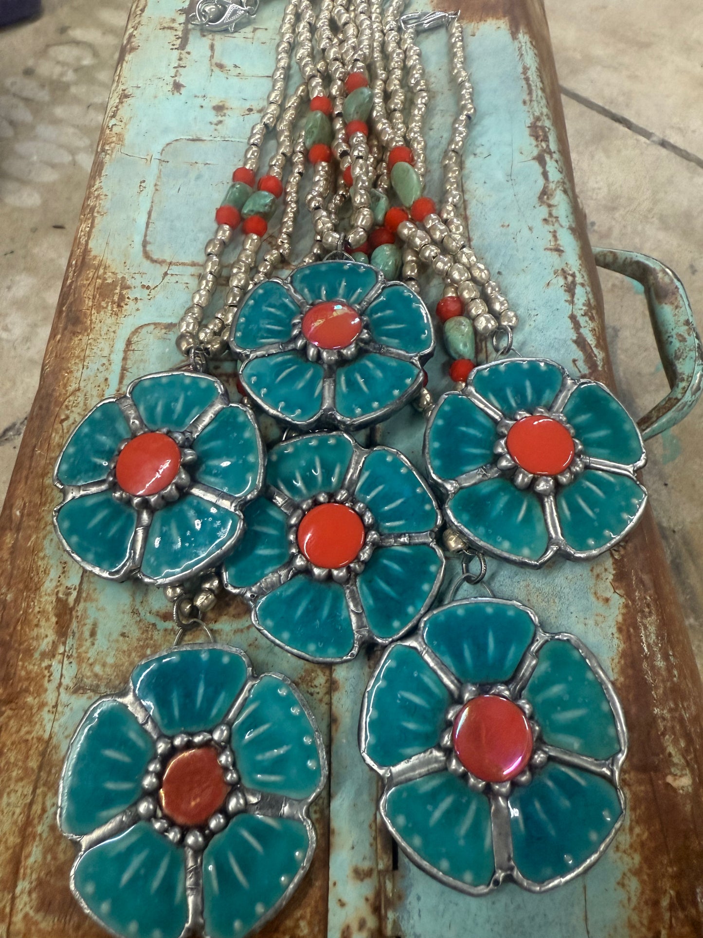 Turquoise Flower Necklace