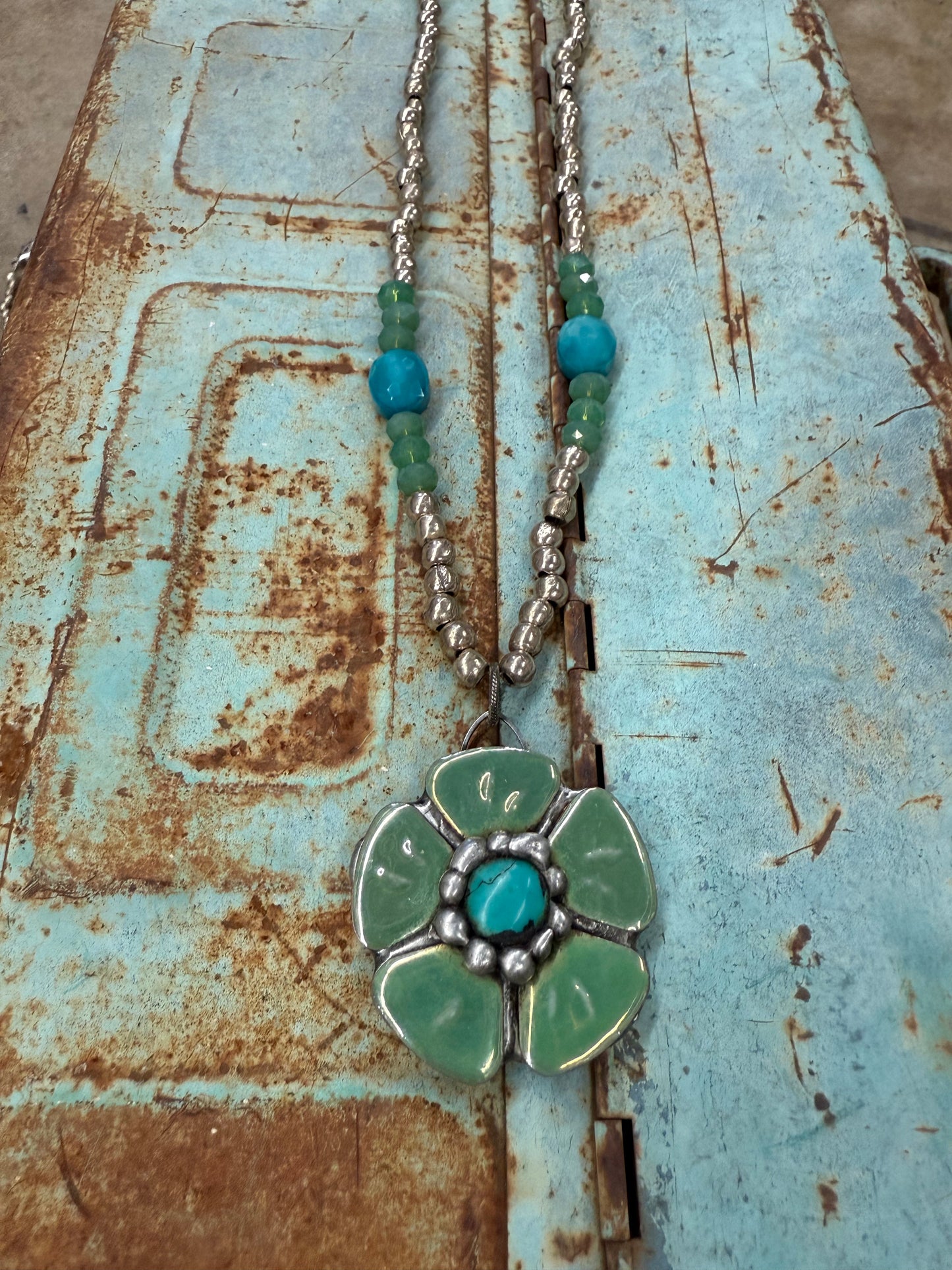 Green Flower Necklace