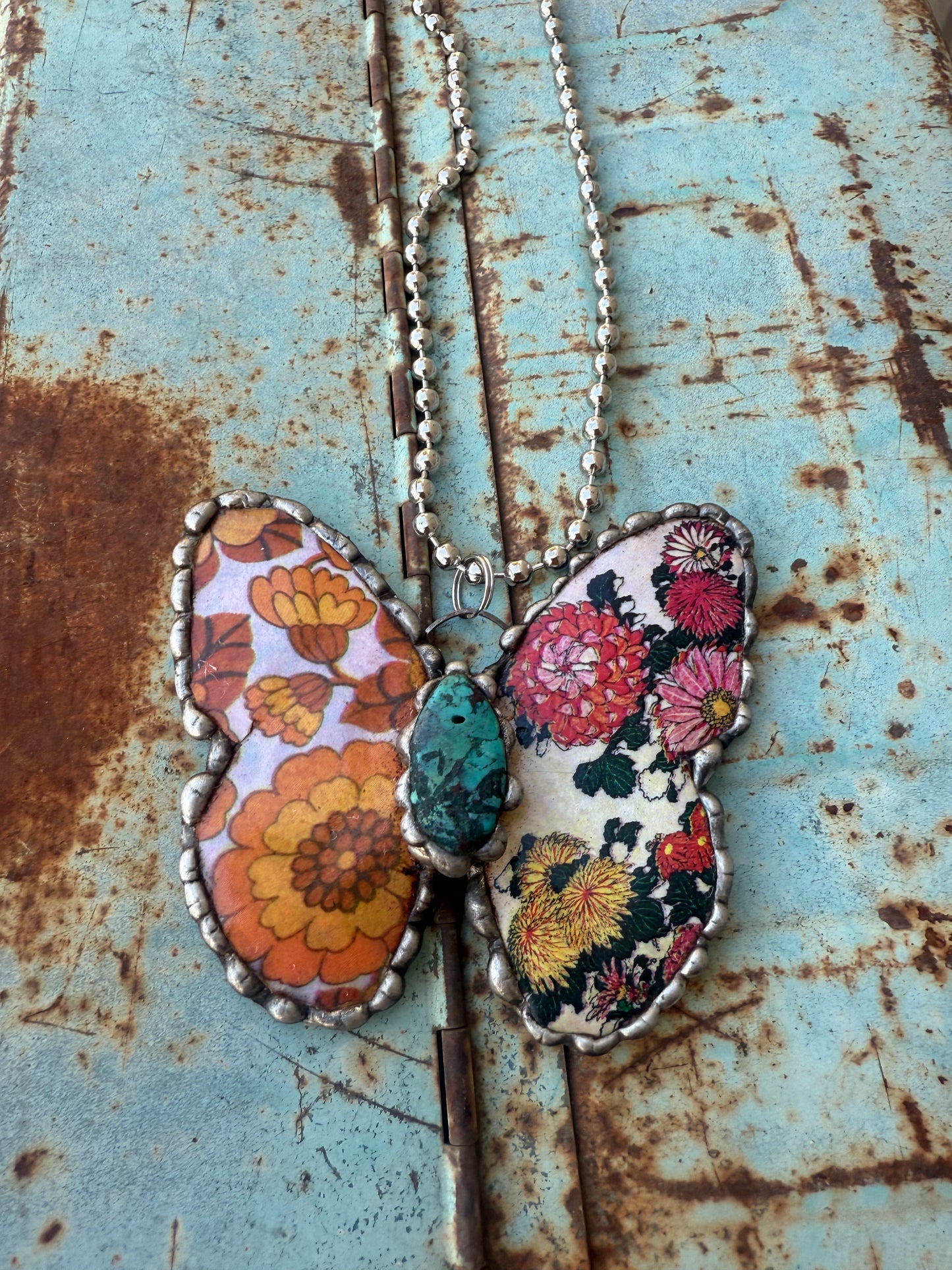 Floral Butterfly Necklace