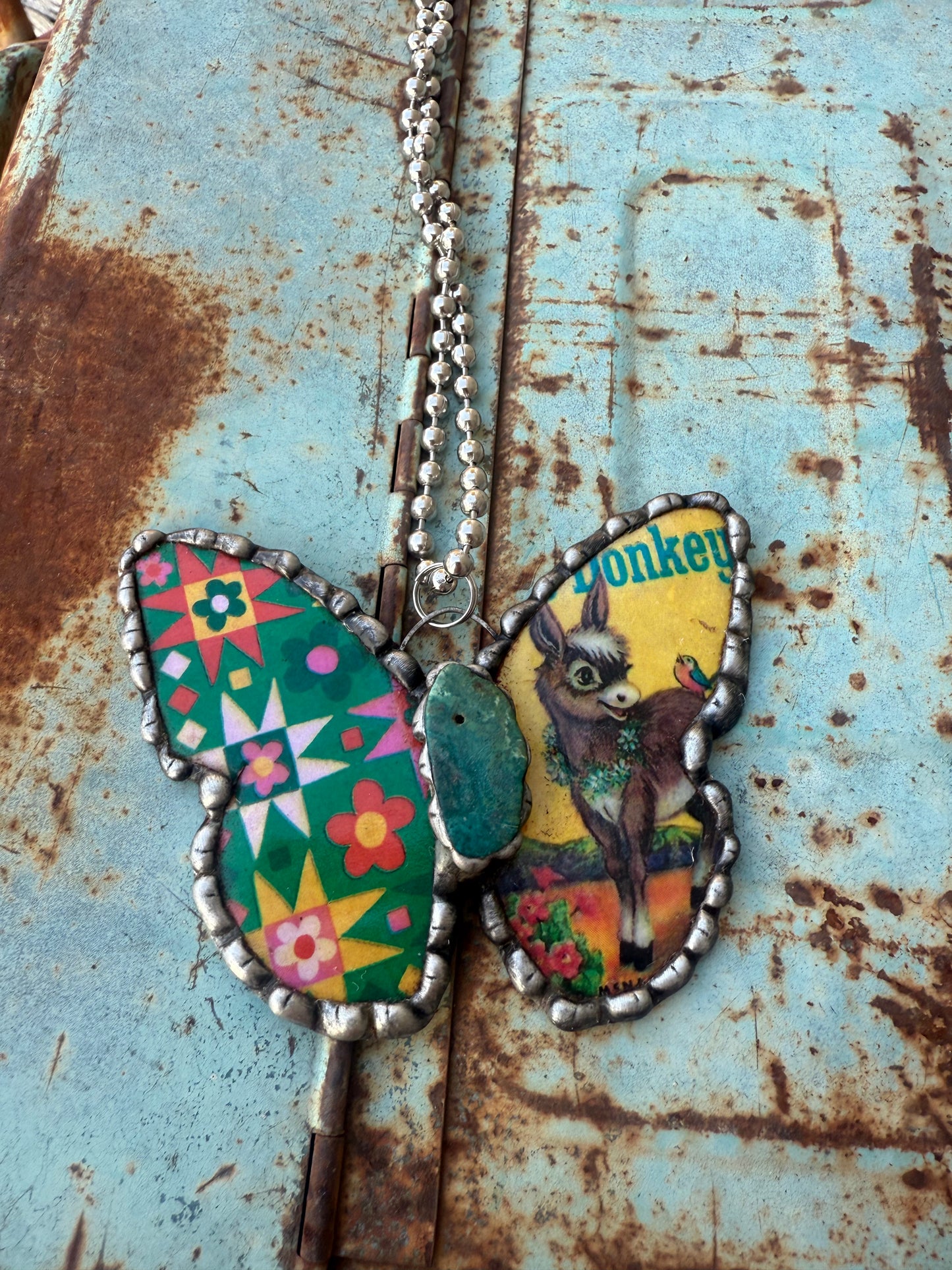 Little Donkey Butterfly Necklace