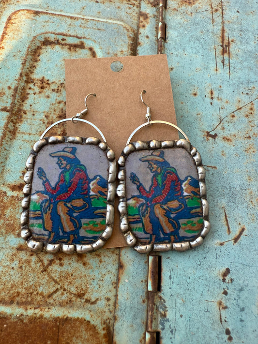 Sitting Cowboy Earrings