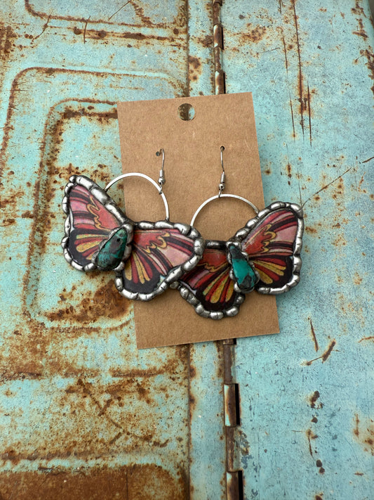 Butterfly Brown & Pink Earrings