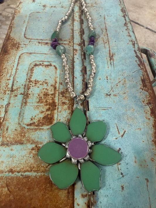 Green Flower Necklace