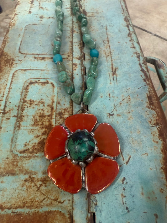 Orange Flower Necklace