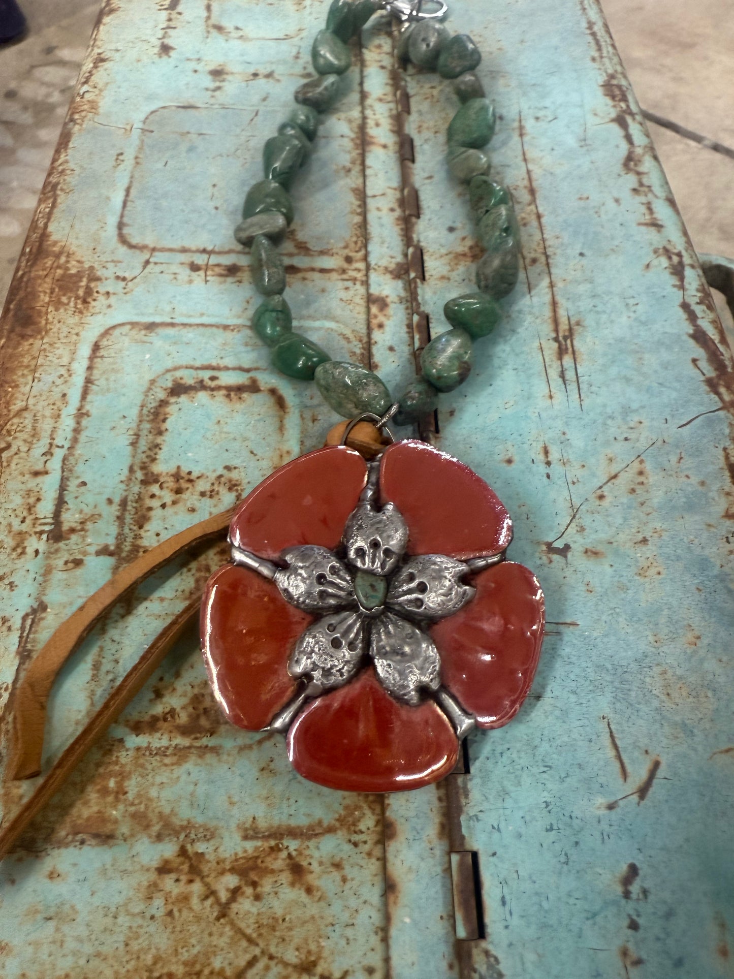 Orange Flower Necklace