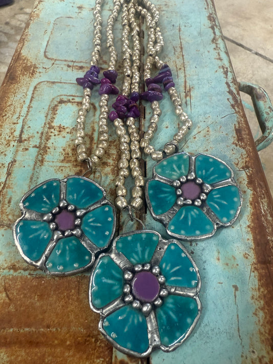Turquoise Flower Necklace