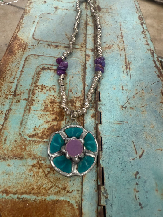 Turquoise Flower Necklace