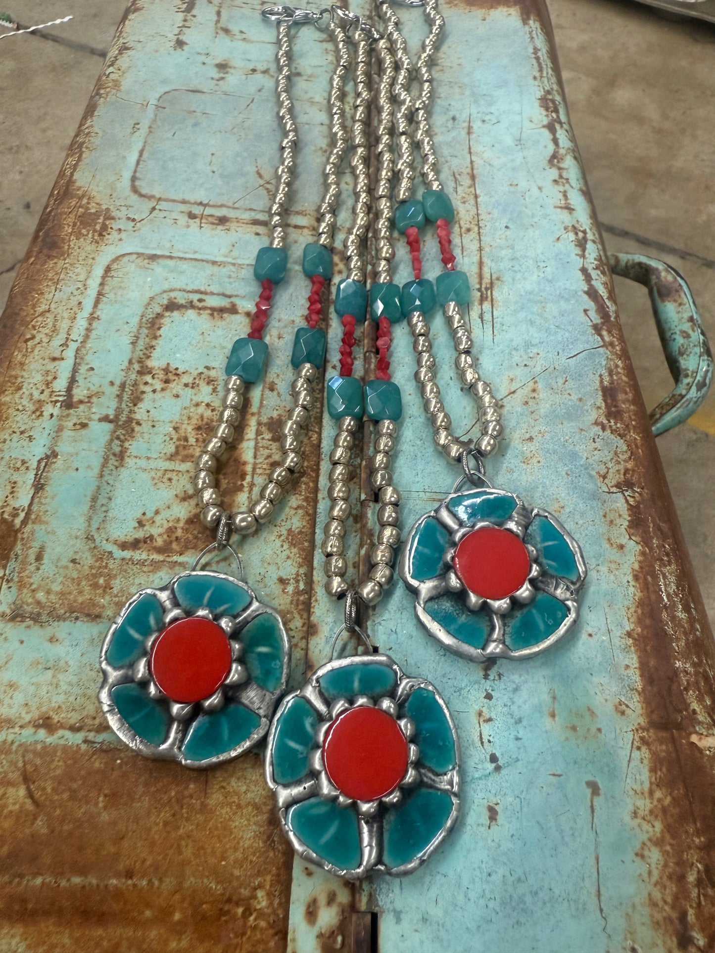 Turquoise Flower Necklace