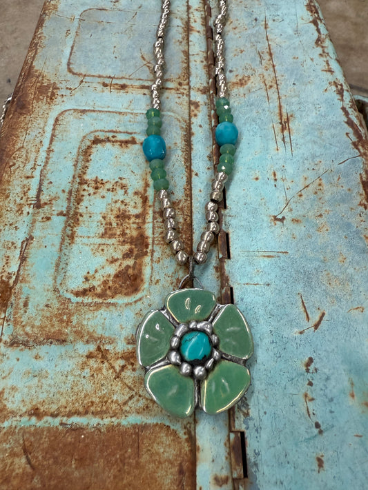 Green Flower Necklace