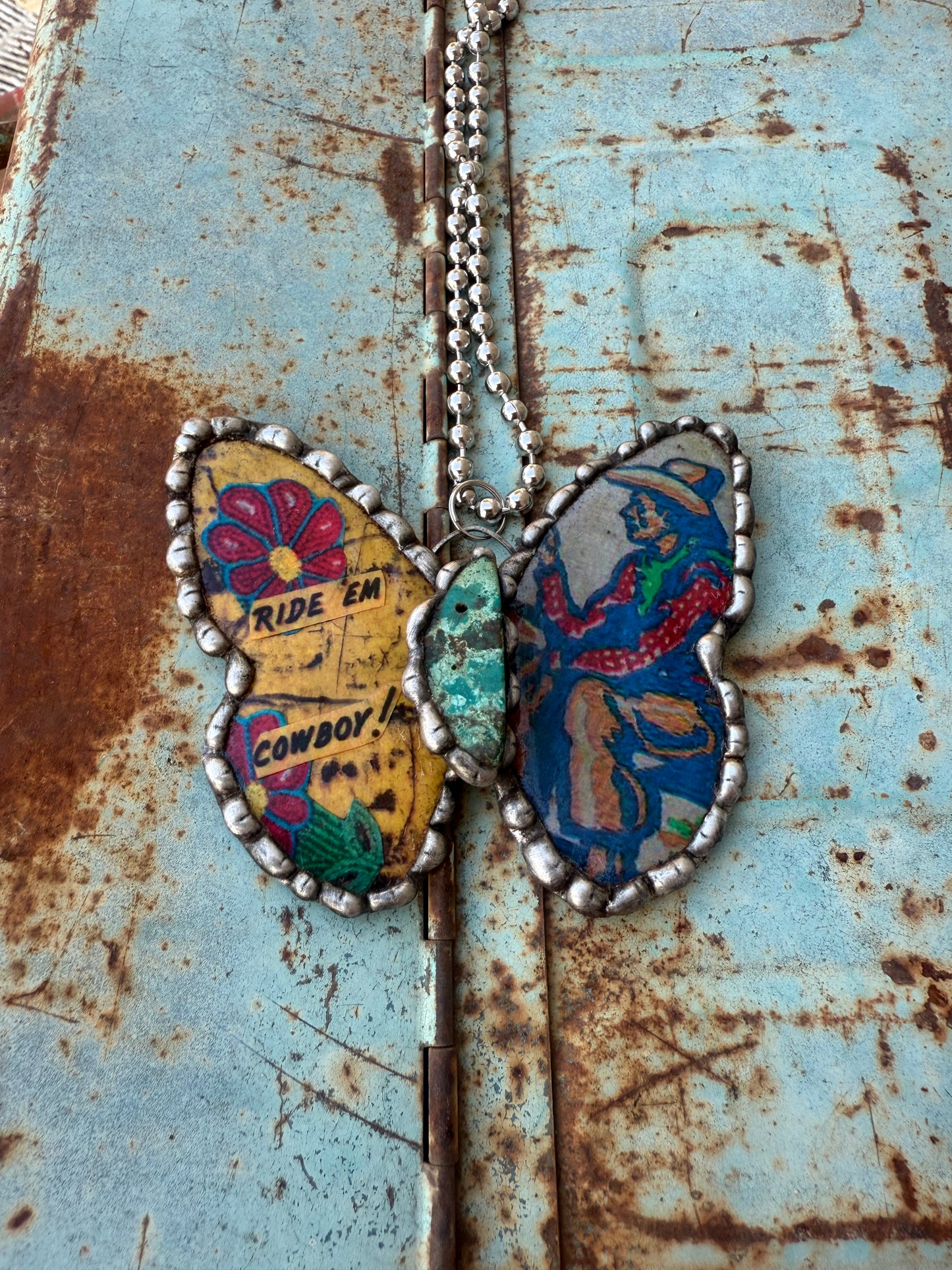 Ride ‘em Cowboy Butterfly Necklace