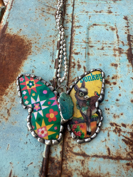 Little Donkey Butterfly Necklace