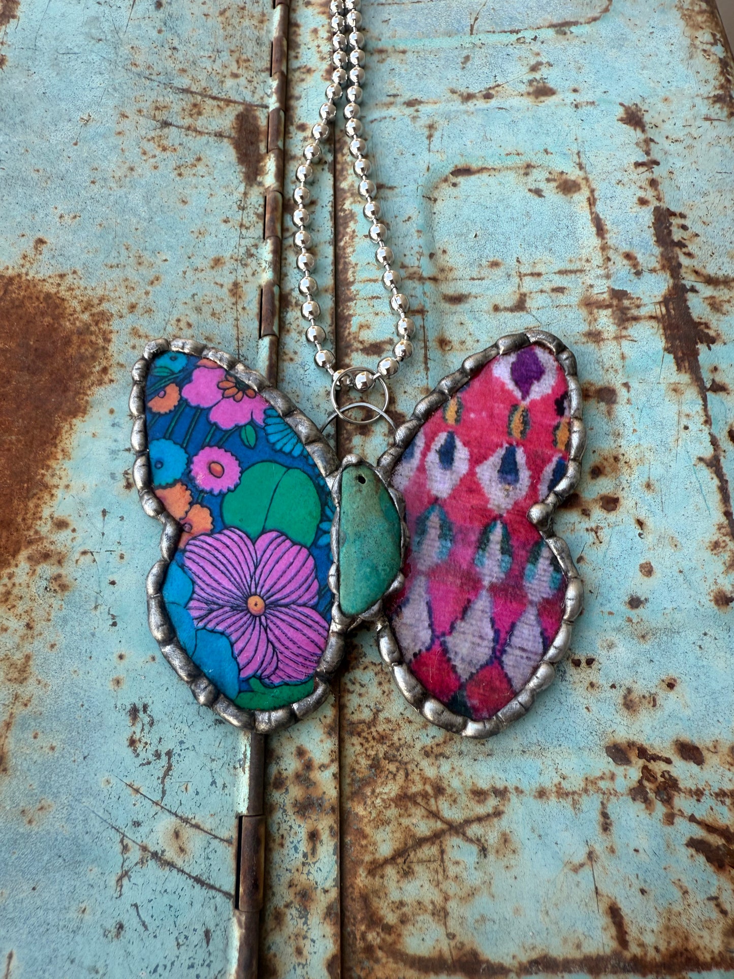 Floral Butterfly Necklace